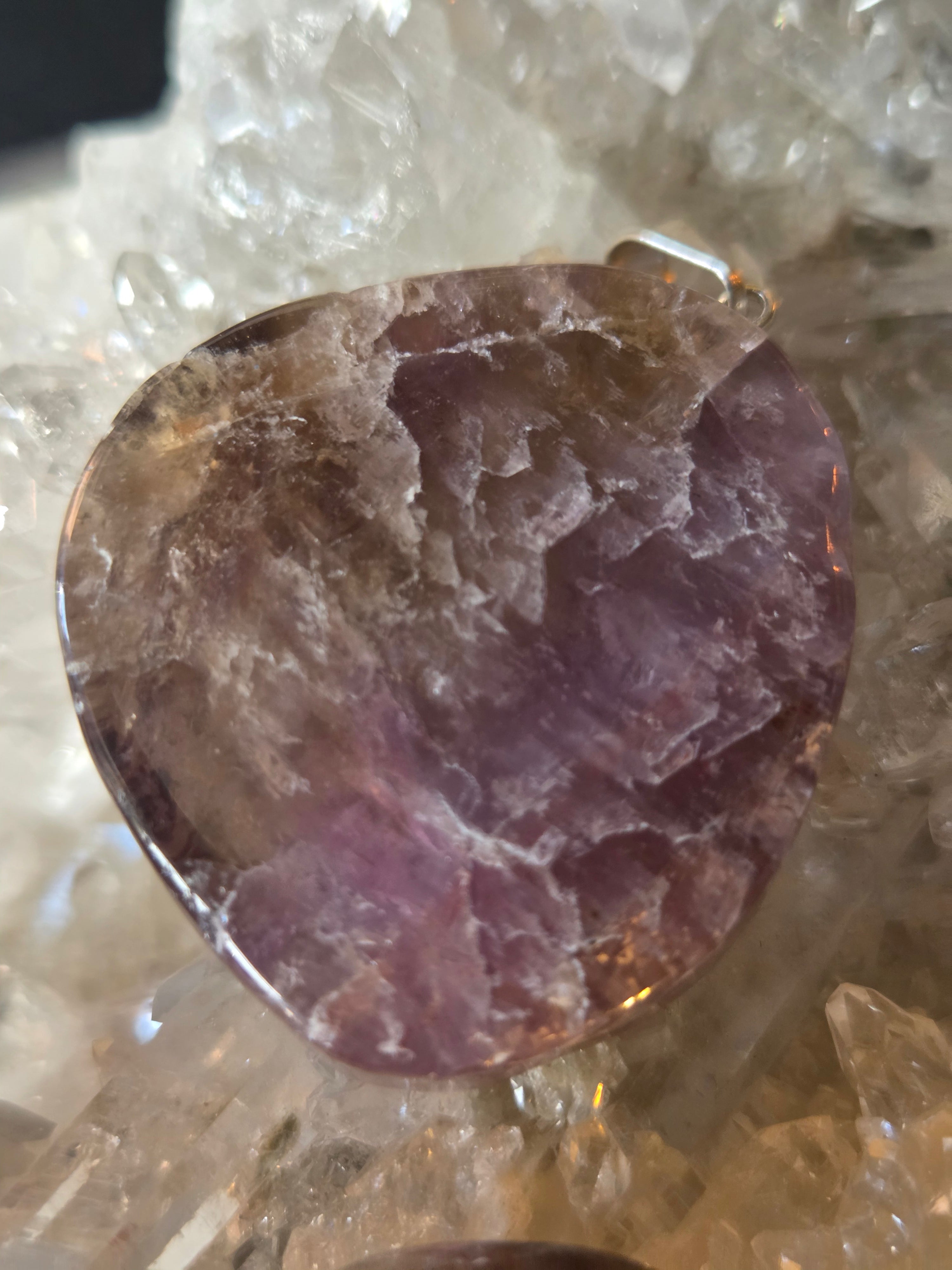 Super 7 (Melody Stone) Pendant – Rough (.5") or Polished Slice (1") • Spiritual Awakening & Harmony