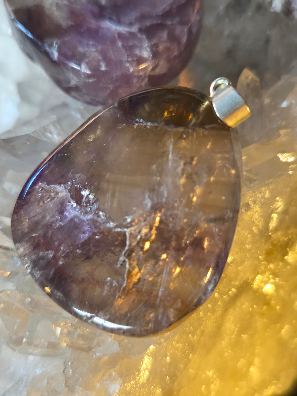 Super 7 (Melody Stone) Pendant – Rough (.5") or Polished Slice (1") • Spiritual Awakening & Harmony