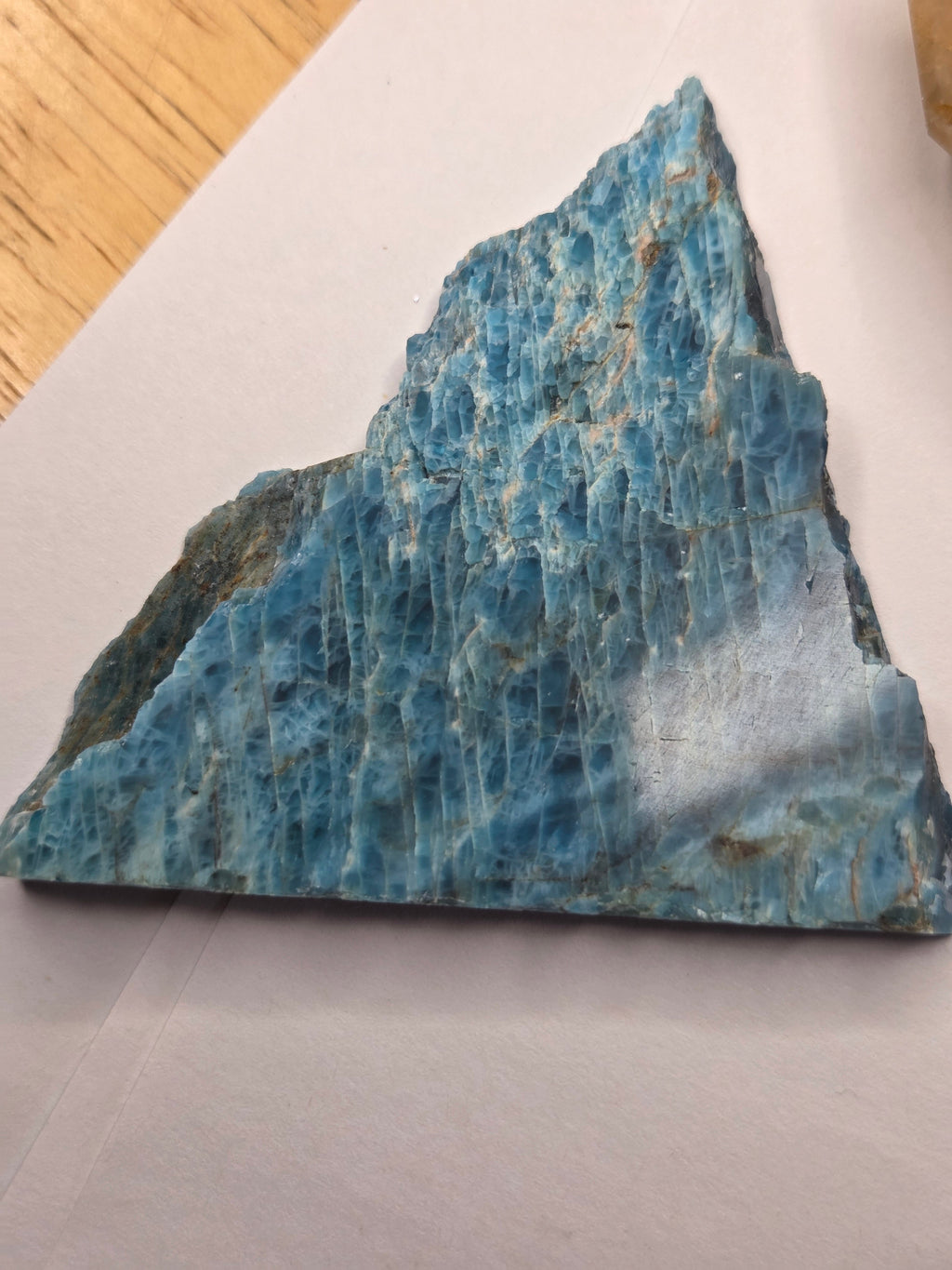 Blue Apatite Crystal Slice