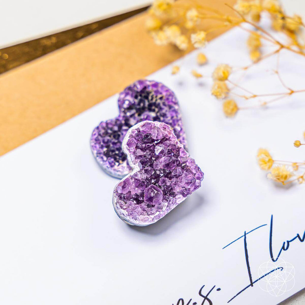 Uruguayan Amethyst Love Heart Cluster - AAA Premium Quality